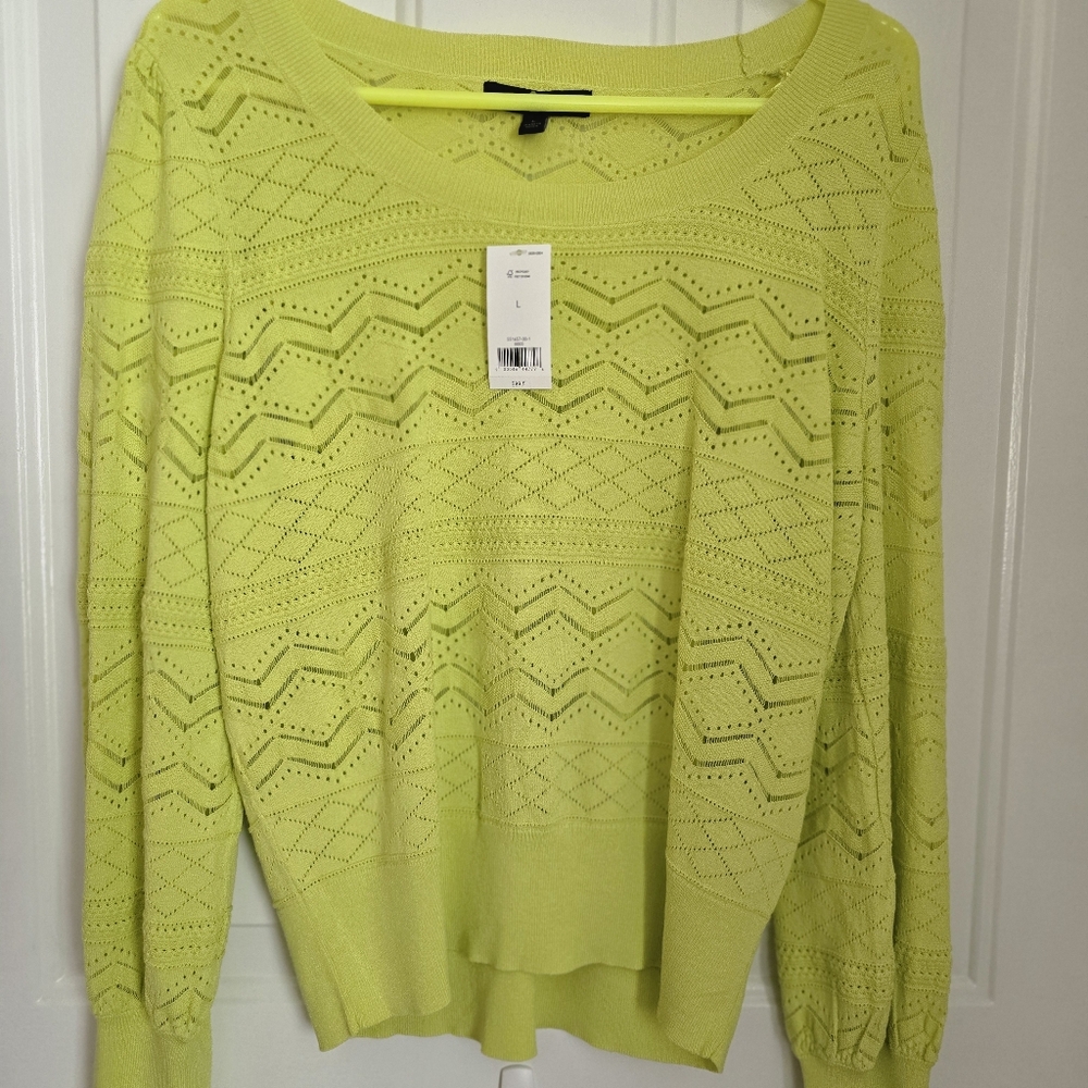 Banana Republic NWT Lime Green Lightweight Sweater Large